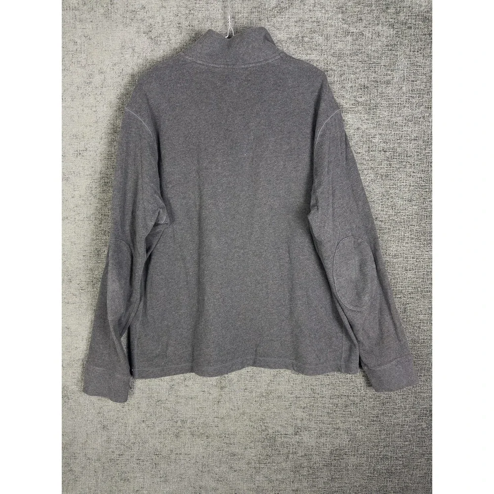 VTG Polo Ralph Lauren Pullover Mens Heather Gray Q‎ Zip Classic Pony Elbow Patch